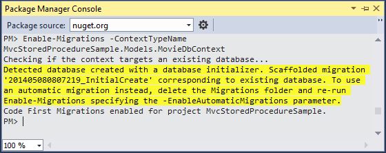 Enable Migration in Package Manager Console